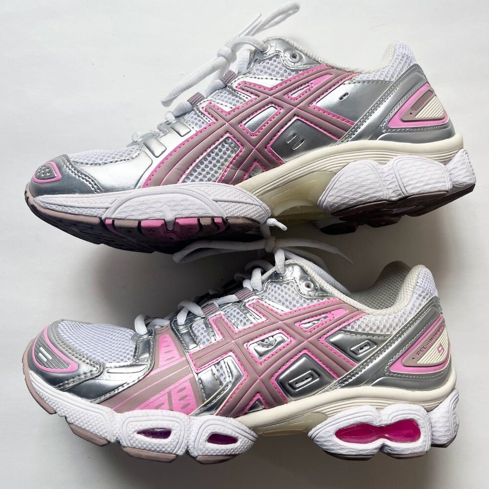 Asics Pink White Silver Sneakers Size 7.5
